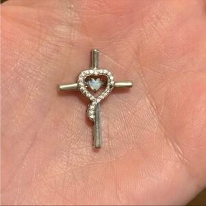 Brilliance Fine Jewelry Sterling Silver Created Opal Cross Pendant